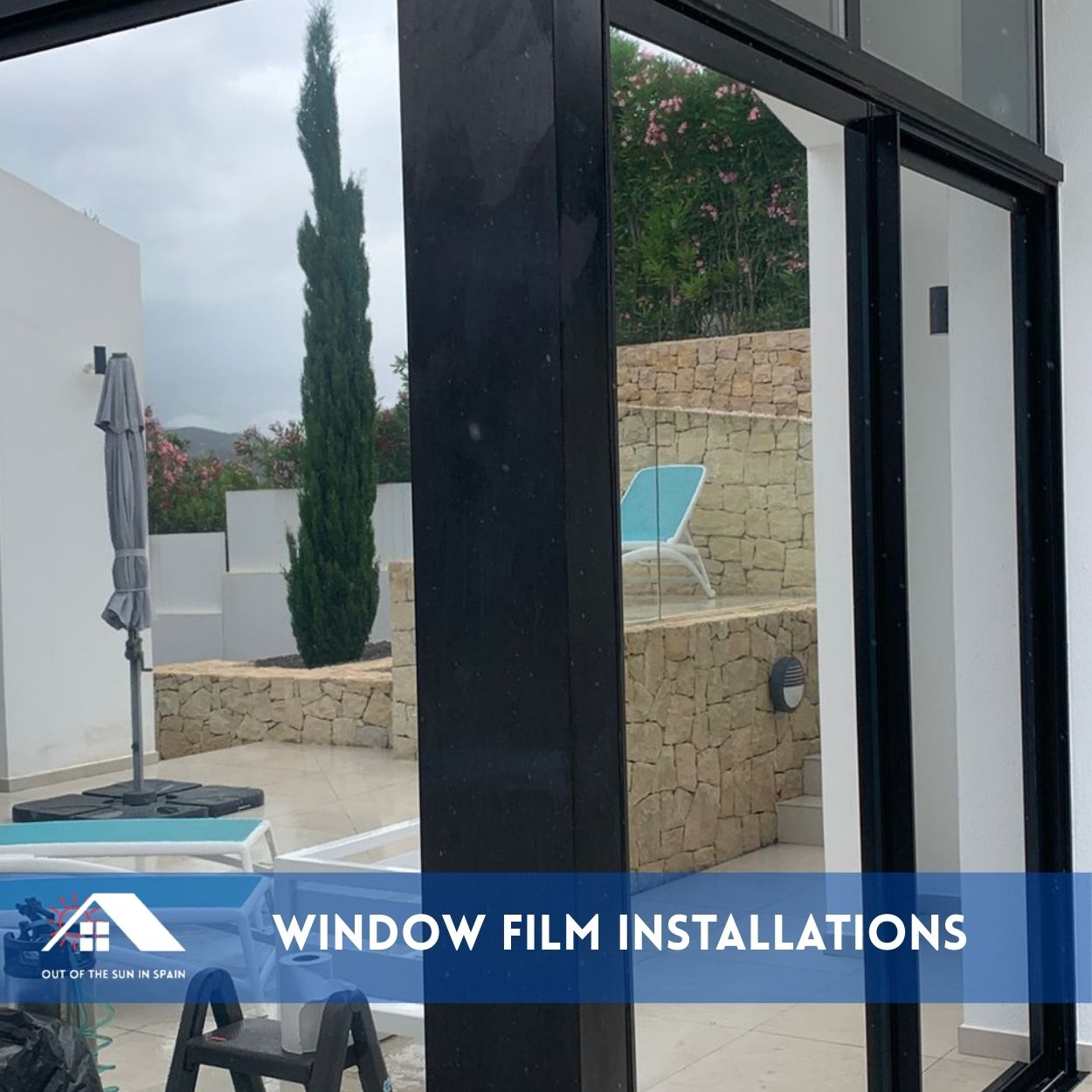 Window film installation in Spain