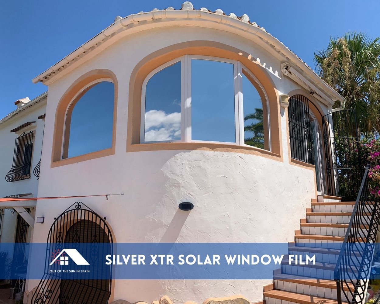 Before and after silver xtr solar window film installation in Javea, Alicante