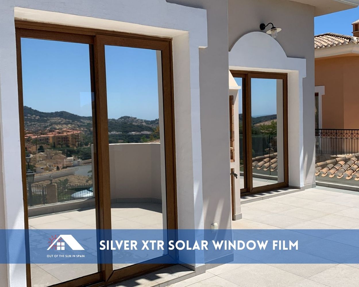 Before and after silver xtr solar window film installation in Torrox Malaga