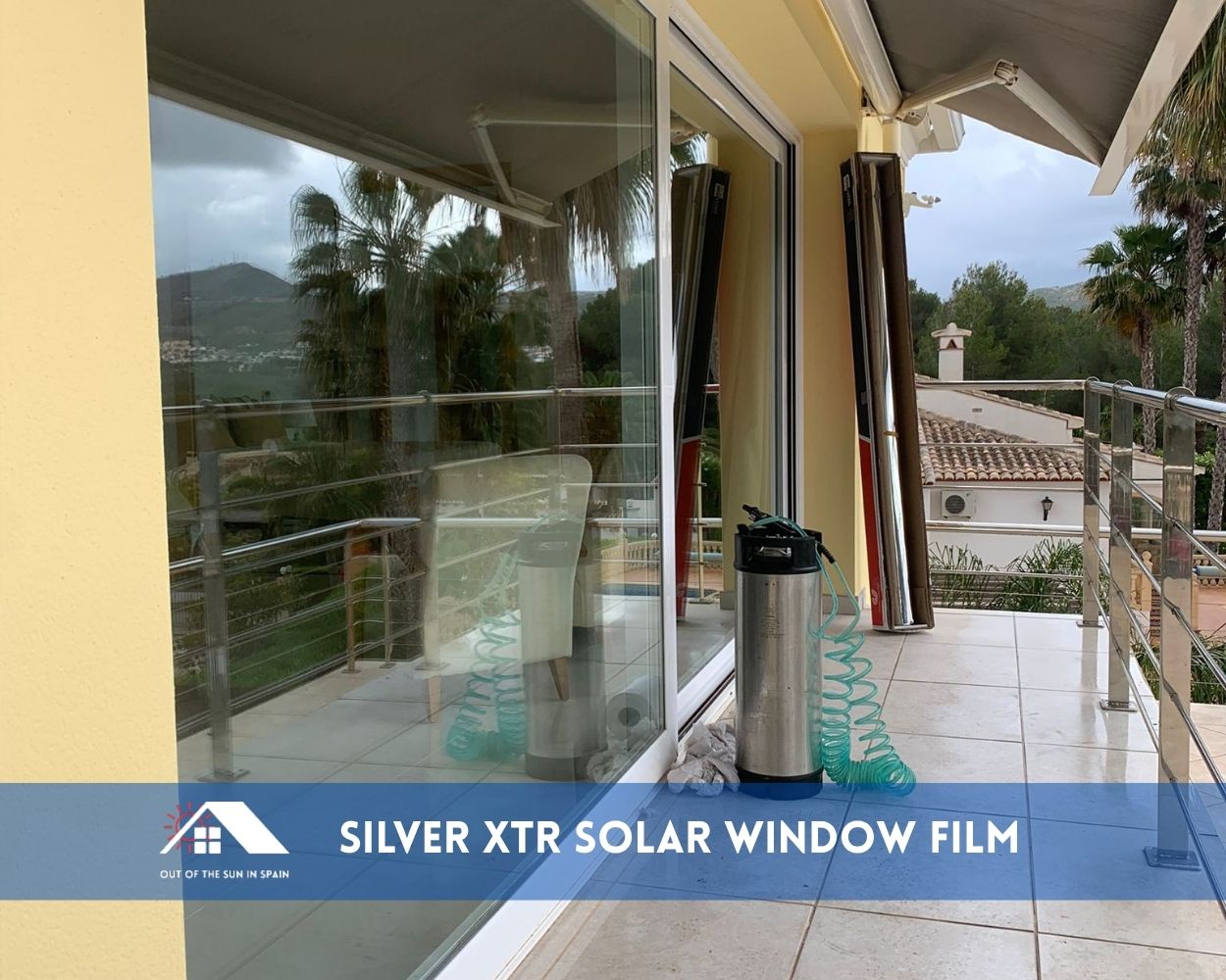 Before and after silver xtr solar window film installation in Marbella, Malaga